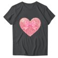 thumbnail image 1 of mihongmao Plus Size Valentine Shirts for Womens Printed Round Neck Short Sleeved Tshirt Gray L, 1 of 3