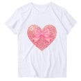 thumbnail image 1 of mihongmao Plus Size Valentine Shirts for Womens Printed Round Neck Short Sleeved Tshirt White XL, 1 of 3