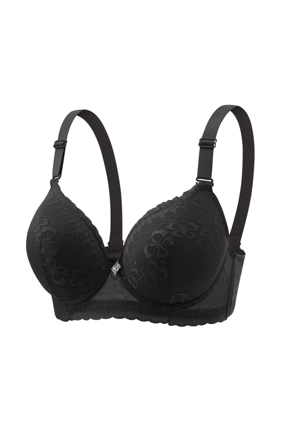 Pumping Bra Racerback Bras Woman's Comfortable Lace Breathable Bra Underwear No Rims Black 42