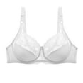 thumbnail image 1 of mihongmao Push Up Bra Plus Size Bra Women's Solid Color Ring Oversized Gathering Underwear Daily Bra White L, 1 of 7