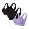 thumbnail image 1 of mihongmao Push Up Bras for Women Plus Size Bralette 3pcs Women Seamless Sports Bra Wirefree Yoga Bra with Removable Pads Purple 2X, 1 of 8