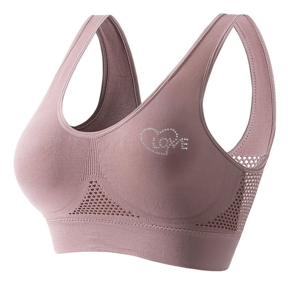mihongmao Push Up Bras for Women Plus Size Bralette Women Seamless Sports Bra Wirefree Yoga Bra with Removable Pads Khaki S