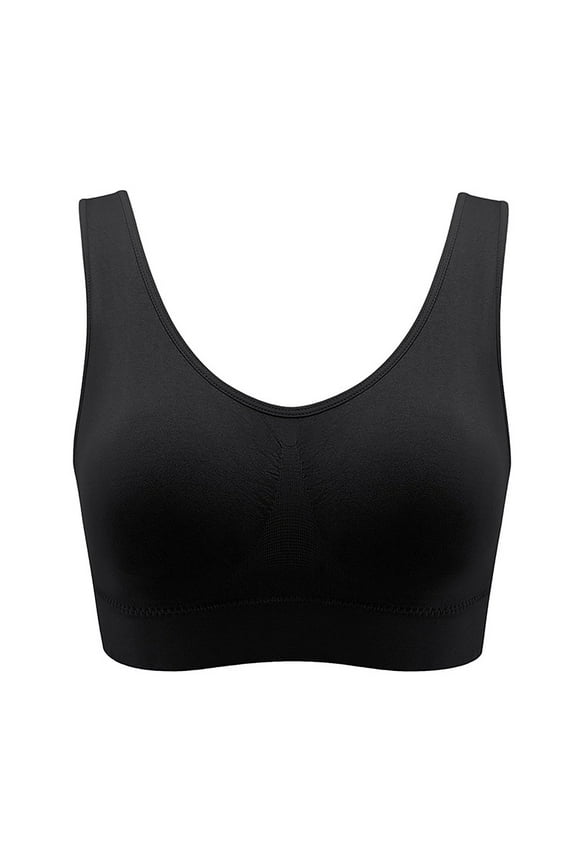 Push Up Bras for Women Racerback Bras Women's Solid Seamless Yoga Suit Drying Yoga and Beautiful Back Gathering Drying Sports Bra Black 2X