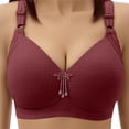 thumbnail image 1 of mihongmao Seamless Bras for Women Sports Bra Plus Size Women's Bra Soild Color Underwear Bra Everyday Underwear Wine 4X, 1 of 8