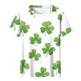 thumbnail image 1 of mihongmao Shamrock Print T Shirts for Women Ladies and Gentlemen's Casual St. Patrick Print Short Sleeved Round Neck Top Green 3X, 1 of 7