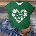 thumbnail image 1 of mihongmao Shamrock Print T Shirts for Women Ladies and Gentlemen's Casual St. Patrick Print Short Sleeved Round Neck Top Green S, 1 of 7
