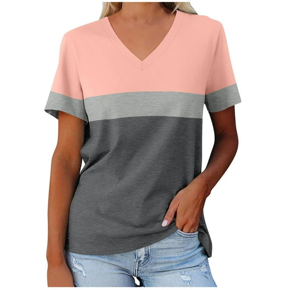 mihongmao Shirts for Women Women's Fashion Casual Galaxy Print Astral V-neck Short Sleeve T-shirt