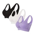 thumbnail image 1 of mihongmao Sports Bra Pack Sports Bras Plus Size 3pcs Women Seamless Sports Bra Wirefree Yoga Bra with Removable Pads White XL, 1 of 8