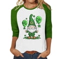 thumbnail image 1 of mihongmao St Patricks Day Long Sleeve Tops for Women Crew Neck 3/4 Sleeve Raglan Sleeve St. Patrick's Day Loose T-Shirt Green XL, 1 of 5