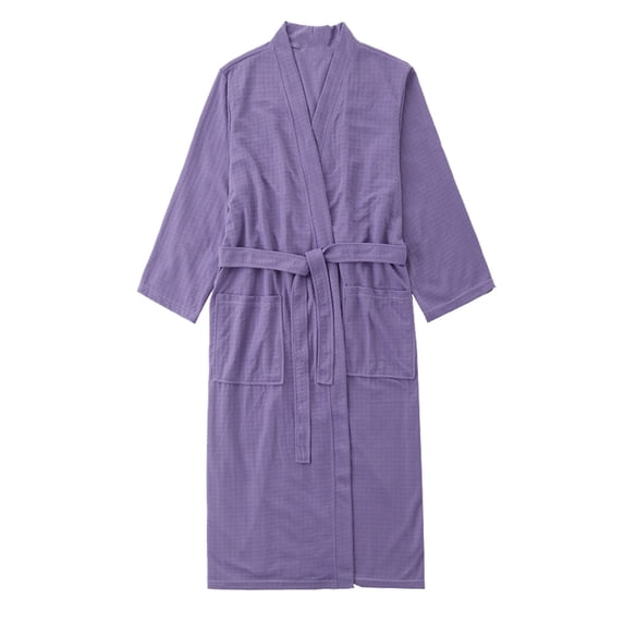 mihongmao Summer Bathrobes for Men Beach Outfits Pajamas Men Pajama Print Casual Turndown Collar Long Sleeve Pants Set Sleepwear Purple M
