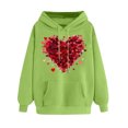 thumbnail image 1 of mihongmao V-Day Love Print Pullover Hoodie for Women's Printed Off Shoulder Sleeves Long Sleeved Hooded Sweatshirt Green XL, 1 of 5