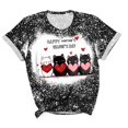 thumbnail image 1 of mihongmao Valentine Day Shirt for Women Round Neck Print Casual Print Short Sleeved Short Sleeved Round Neck Top/shirt Black M, 1 of 7