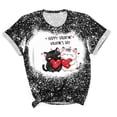 thumbnail image 1 of mihongmao Valentine Graphic T Shirts for Women Round Neck Print Casual Print Short Sleeved Short Sleeved Round Neck Top/shirt Black 5X, 1 of 7