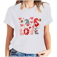 thumbnail image 1 of mihongmao Valentine Graphic T Shirts for Women Short-sleeved Crew-neck Pullover Casual Valentine's Day White 2X, 1 of 7