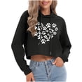 thumbnail image 1 of mihongmao Valentine Oversized Hoodies for Women Winter Solid Color Printed Long-Sleeved Round Neck Long-Sleeved Pullover Top Black XL, 1 of 7