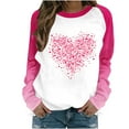 thumbnail image 1 of mihongmao Valentine Plus Size Tops for Women Valentine's Day Printed Casual Printed Long Sleeve Round Neck Pink 3X, 1 of 4
