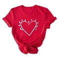 thumbnail image 1 of mihongmao Valentine Shirts for Women Loose Women's Lover Printed T-shirt Round Neck Short Sleeved Top Red M, 1 of 6