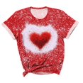 thumbnail image 1 of mihongmao Valentine Shirts for Women Plus Size Women Round Neck Print Casual Print Short Sleeved Short Sleeved Round Neck Top/shirt Red 3X, 1 of 6