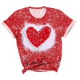 thumbnail image 1 of mihongmao Valentine Shirts for Women Short Sleeve Women Round Neck Print Casual Print Short Sleeved Short Sleeved Round Neck Top/shirt Red S, 1 of 6
