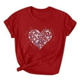 thumbnail image 1 of mihongmao Valentine T Shirt for Women Lover Printed T-shirt Round Neck Short Sleeved Wine 3X, 1 of 3