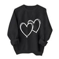 thumbnail image 1 of mihongmao Valentine T Shirts for Women Round Neck Fall Printed Printed Hoodie Long Sleeved Black L, 1 of 5