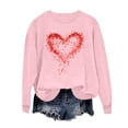 thumbnail image 1 of mihongmao Valentine's Day Plus Size Hoodies for Women's Round Neck Hoodless Valentines Day Casual Loose Sweatshirt Pink XS, 1 of 7
