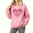 thumbnail image 1 of mihongmao Valentines Day Hoodies Women Round Neck Hearted Printed Long Sleeved Top Sweatshirts Pink XL, 1 of 9