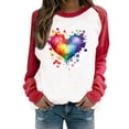 thumbnail image 1 of mihongmao Valentines Day Top for Women Valentine's Day Shirts for Women Crewneck Graphic Sweatshirts Heart Pullover Casual Long Sleeve Gift Blouse Red 3X, 1 of 7