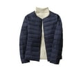 thumbnail image 1 of mihongmao Winter Clothes for Women Women's Puffer Jacket Long Sleeve Buttons Quilted Lightweight Down Coat Tops Winter with Pockets,Womens Plus Size Clearance $5 Navy XXXL, 1 of 3