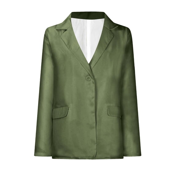 mihongmao Winter Coats for Women, New & trending Women's Casual Lightweight Blazer Open Front Lapel Long Sleeve Jacket Work Office Blazer for Daily/Work,2024 Clearance Army Green S