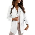thumbnail image 1 of mihongmao Winter Jackets for Women, Up to 50% off! Womens Ladies Solid Turn Down Collar Jacket Long Sleeve Coat Outerwear Blazer,2024 Clearance White L, 1 of 9