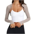 thumbnail image 1 of mihongmao Winter Jackets for Women, Fashion Deals Women Sports Long Sleeve Yoga Dance Shawl Fitness Solid Color Cardigan,Womens Plus Size Clearance $5 Coffee XXL, 1 of 8