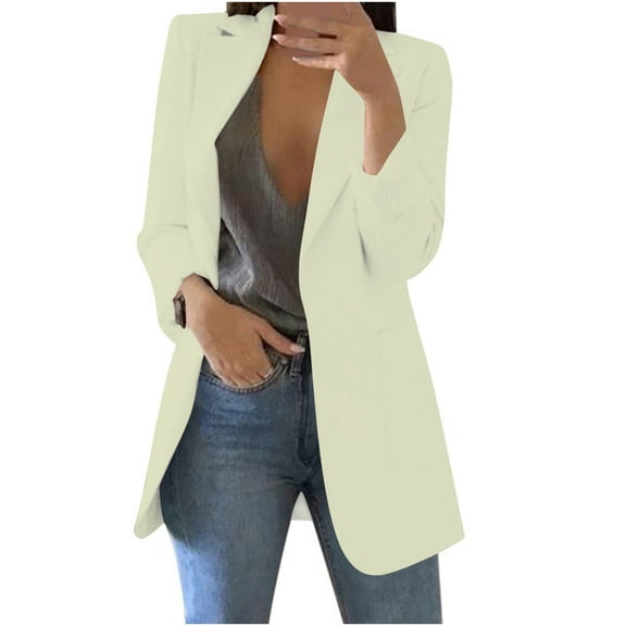 mihongmao Winter Jackets for Women, Sales Today Clearance Women Blazers Windproof Coat Trench Coat Spring Coat Blouse Jacket,Womens Plus Size Clearance $5 Beige XXL