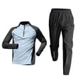 thumbnail image 1 of mihongmao Winter Outfits for Men Sweatsuit 2 Piece Man Half-Zip Training Wear Man Long Sleeve Long Pants Set Sports Track and Field T-Shirt Running Fitness Set Light Blue M, 1 of 6