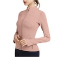 thumbnail image 1 of mihongmao Womens Fall Fashion 2024 Women's Round Neck Solid Color Loose Casual Sports Sun Proof Long Sleeved Jacket/jacket Sports Long Sleeved Hooded Casual Jacket/jacket,Womens Tops Plus Size Pink M, 1 of 1