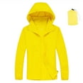 thumbnail image 1 of mihongmao Womens Fashion Winter Coats for Women Rain Jacket Womens with Hood Windbreaker Jackets Sun Hoodie Light Raincoats with Storage Bag,Womens Tops Plus Size Yellow XXXL, 1 of 2