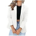 thumbnail image 1 of mihongmao Womens Tops Clearance, Winter Jackets for Women Women's Casual Blazer Jackets Suit Long Sleeve Open Front with Button Pockets for Business Office,2024 Clearance White L, 1 of 6