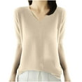 thumbnail image 1 of mihongmao Womens Tops Plus Size Women's Knitted Sweater Base Shirt Short Sleeved V-Neck Fashionable Top, 1 of 3