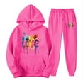 thumbnail image 1 of mihongmao Y2k Sweatsuit Cute Outfits for Ladies Two Piece Sets Women's Casual Printed Pocket Hoodie with Long Sleeves and Pants Set Hot Pink 3X, 1 of 5