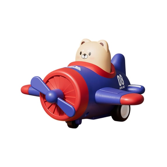 Airplane Toy Cars for Toddlers 1-3 – Press and Go Baby Car Toys, Push Airplanes with Rotating Propellers & Animal Drivers, Safe ABS Friction Cars for Indoor Outdoor Play, Gift for Boys Girls