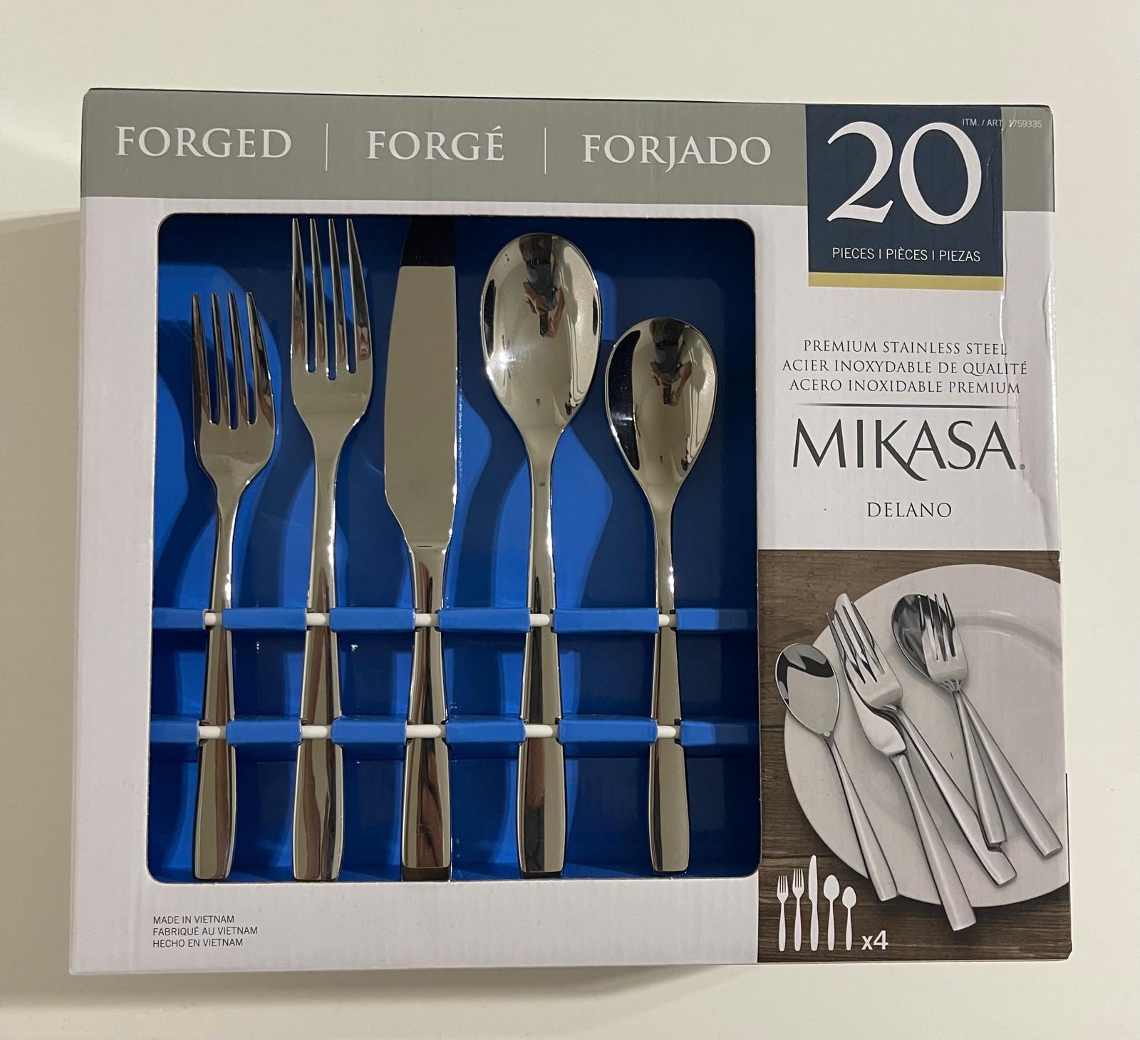 Mikasa Delano 20-Piece Flatware Set, Forged Premium Stainless