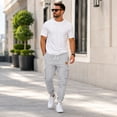 thumbnail image 1 of mikdeno Men's lightweight fleece Cargo Jogger Sweatpants, Sizes S-3XL, 1 of 7
