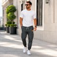 thumbnail image 1 of mikdeno Men's lightweight fleece Cargo Jogger Sweatpants, Sizes S-3XL, 1 of 5