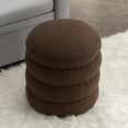 mikibama Boucle Vanity Stool Chair Channel Tufted Cylinder Make Up