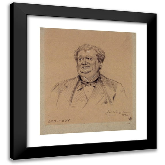 Émile-Antoine Bayard 20x22 Black Modern Framed Museum Art Print Titled - Portrait of Geoffroy, Actor of the Royal Palace. (1880)