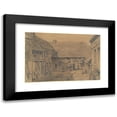 thumbnail image 1 of Émile Frédéric Nicolle 14x11 Black Modern Framed Museum Art Print Titled - Barnyard&nbsp;Scene (1862), 1 of 5