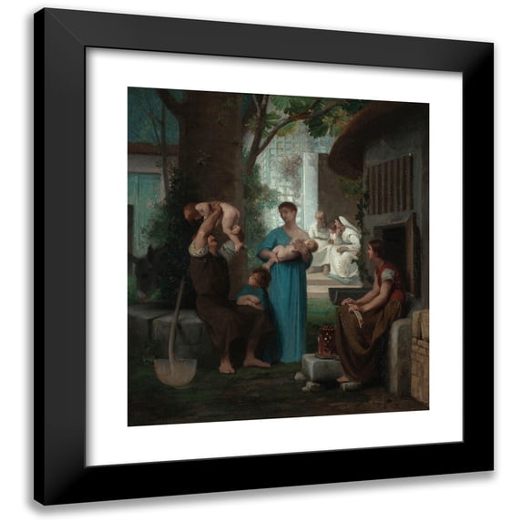 Émile Lévy 12x14 Black Modern Framed Museum Art Print Titled - The Family (1876)
