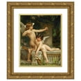 thumbnail image 1 of Émile Munier 12x14 Gold Ornate Wood Frame and Double Matted Museum Art Print Titled - Two Loves, 1 of 4