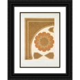 thumbnail image 1 of Émile Prisse d'Avennes 14x18 Black Ornate Wood Framed Double Matted Museum Art Print Titled - Arabesques; Tomb of Soultan El-Goury; Leaves and Cabinets, in Carved Wood; Arbitrary Colors, 1 of 5