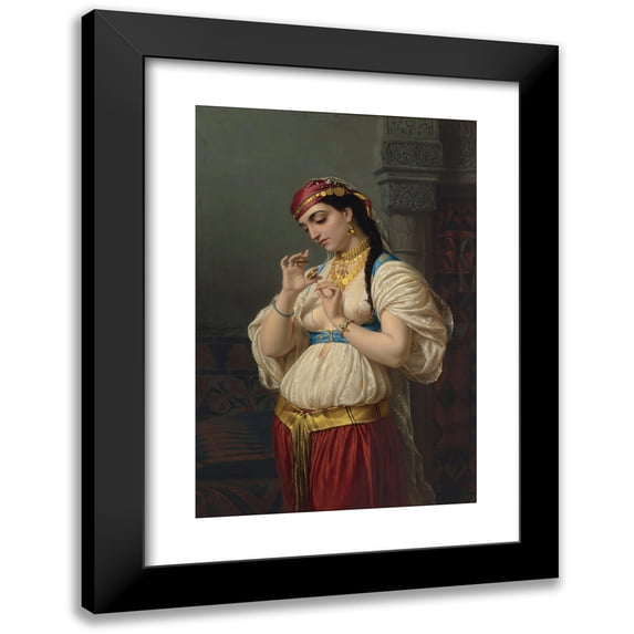 Émile Vernet-Lecomte 11x14 Black Modern Framed Museum Art Print Titled - Aimee, a Young Egyptian (1869)